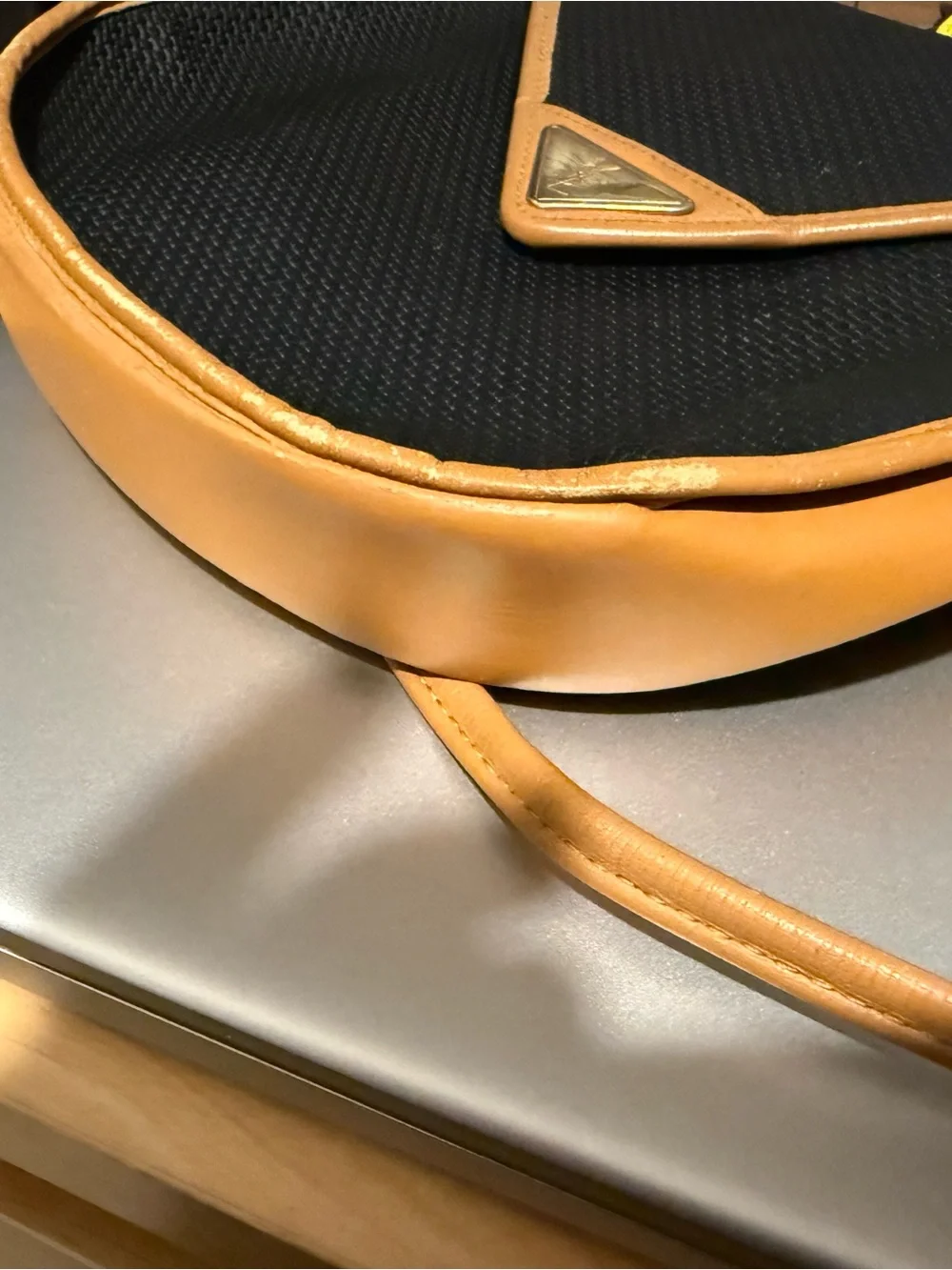 Yves Saint Laurent Black and Tan Crossbody Bag